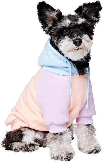 Spark Paws Dog Hoodie – Premium Dog Sweater for Small, Medium, and Large Dogs | Warm Outfits for French Bulldogs, Pitbull, Puppy, Winter Jacket Alternative - Cotton Candy - S