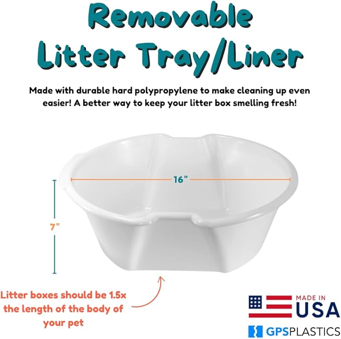 Good Pet Stuff Hidden Litter Box Planter, Decorative Cat Litter Enclosure with Carbon Filter, Artificial Plant, Easy Clean, Removable Liner, Round Style, Essentials Kit, Pebble Gray