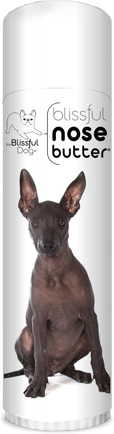 The Blissful Dog Xoloitzcuintli Nose Butter for Dry, Cracked Skin, Lick-Safe Dog Nose Balm with Moisturizing Shea Butter, Almond, Olive, and Essential Oils, Pet Supplies, Uncented, 0.50 oz.