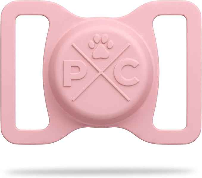 Pup Culture AirTag Dog Collar Holder, Extra-Durable, Lightweight, and Protective AirTag Case for Dog Collar - Track Your Pet Using an Apple AirTag - Dog Collar AirTag Holder-Pink 1.5 Inch Collar