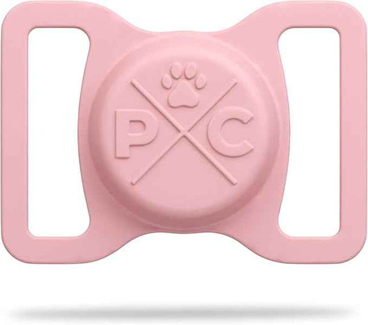 Pup Culture AirTag Dog Collar Holder, Extra-Durable, Lightweight, and Protective AirTag Case for Dog Collar - Track Your Pet Using an Apple AirTag - Dog Collar AirTag Holder-Pink 1.5 Inch Collar
