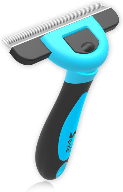 Effective Deshedding Brush and Large Dog Comb - Professional Grooming Tools for Dogs and Cats to Reduce Undercoat Shedding