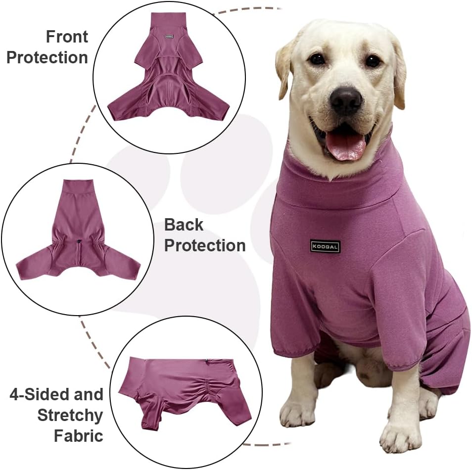 Dog Pyjamas PJS Sweater Clothes and Home Clothing Suitable for Medium to Large Breeds of Dogs, Dog Neutering Suits, Extra-Large Stretch Fabric, Four-Legged Clothes(Thickened Red, 2XL)