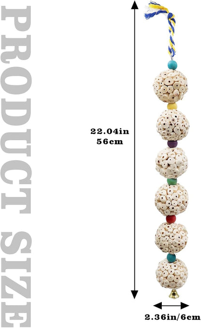 Bird Chewing Toy, Bird Sola Ball Toy with Bell, Bird Cage Accessories, Cage Toys for Cockatiel Parakeet Parrot Budgies Rat Hamster Chinchilla Rabbit Bunny African Grey