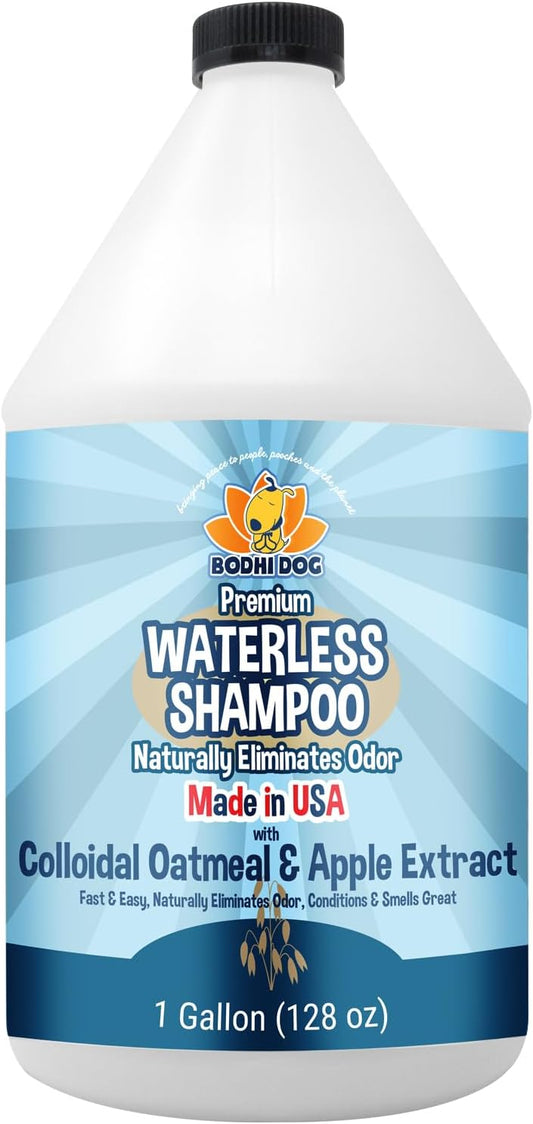 Bodhi Dog Waterless Shampoo - Natural Dry Shampoo for Dogs & Cats - Neutralizes Pet Odor - No Rinse Required - Made of Natural Extracts - Safe for Sensitive Skin - Oatmeal & Apple (1 Gallon)