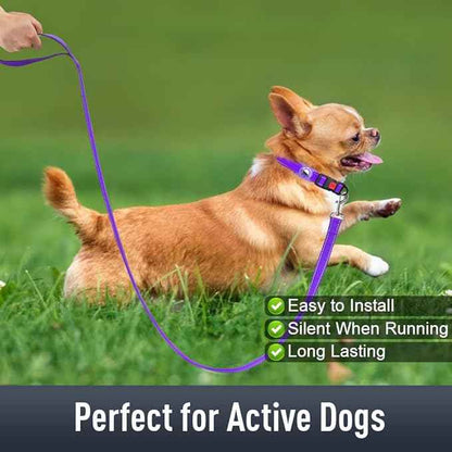 AirTag Dog Collar with AirTag Holder Compatible for Air Tag, Reflective Soft Padded, Safety Locking Buckle, Adjustable Nylon for Small Medium Large Dogs (Purple,XS)