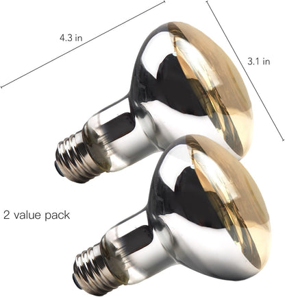 MRREPTILE Reptile Heat Lamp Bulbs, 2-Pack 150W Intense Basking Bulbs, Reptile Basking Lamps, Bearded Dragon Basking Light, Simulated Natural Basking for Reptiles Snakes Lizards Tortoise Heater