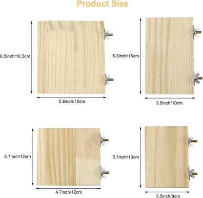 2pcs Bird Perch platform flat Stand Beak Paw Grinding wood for Parrot Parakeet Cockatiel Lovebird Conure Finch Budgie