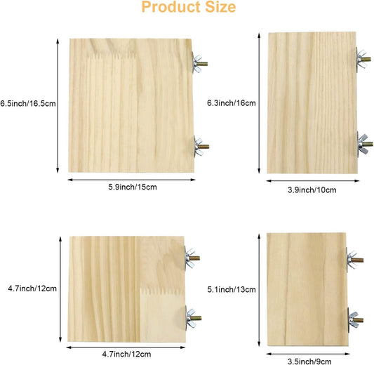 2pcs Bird Perch Platform Flat Stand Beak Paw Grinding Wood for Parrot Parakeet Cockatiel Lovebird Conure Finch Budgie