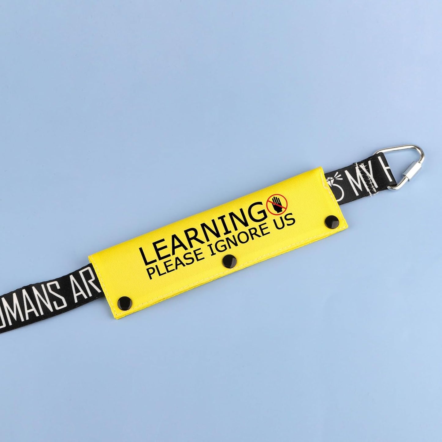 Funny Dog Leash Sleeve Learning Please Ignore Us Dog Leash Wrap Sleeve Alert Tag Pet Birthday Gift (Learning Ignore-YE Sleeve)