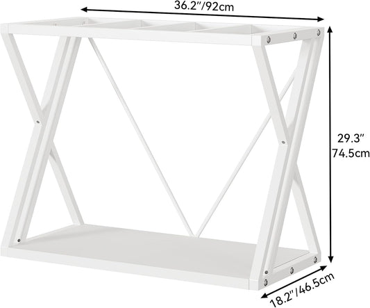 YITAHOME 10-40 Gallon Fish Tank Stand, Double-Layer Metal Aquarium Stand for Reptile Turtle Terrarium Breeder, White