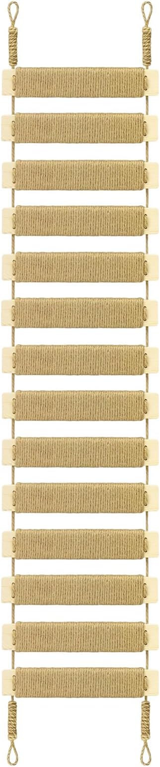 Cat Ladder for Indoor Cats, Cage Accessories, Climber, Bridge, Tree, Tower, Scratching Board, Suitable for Most Small and Medium Sized Cats (Upgraded Adjustable Natural Wood, 40in)