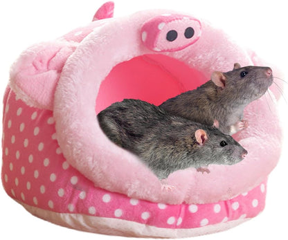 Guinea Pig Bed House & Hideout for Rat Bearded Dragon Hedgehog Ferret to Sleep and Hide, Guinea Pig Cage Accessories Habitat Décor (X-Large, 3.Pig)