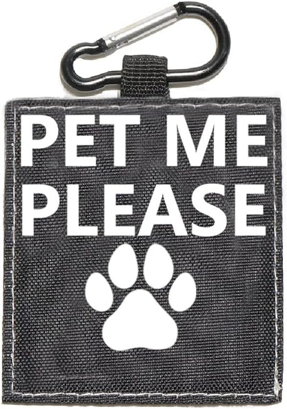 Funny Dog Leash Sleeve Pet Me Please Dog Leash Wrap Wrap Alert Hanging ID Patch Tag Pet Birthday Gift(Pet Me Please-Tag)