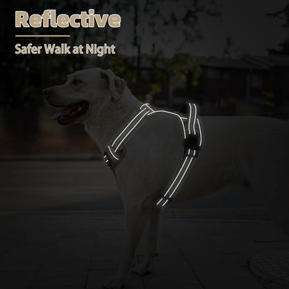 PUPTECK No Pull Dog Harness for Large, Adjustable Reflective Dog Harness with Handle Easy Control, Comfortable Soft Padded Pet Vest Harness for Large Dogs, Camouflage L