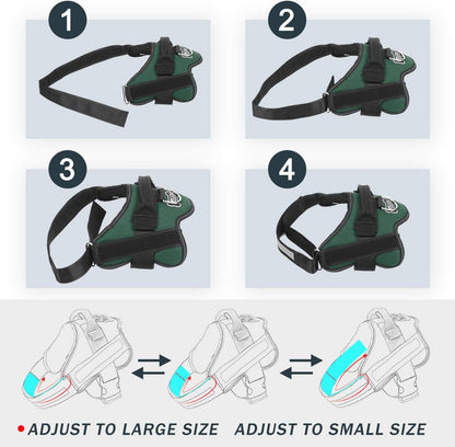 Bolux Dog Harness, No-Pull Reflective Dog Vest, Breathable Adjustable Pet Harness with Handle for Outdoor Walking - No More Pulling, Tugging or Choking (Dark Green, XS)
