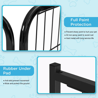 BestPet Dog Playpen Indoor 32 inch 12 Panels Metal Dog Pen Pet Dog Fence Outdoor Exercise Pen with Doors,Pet Puppy Playpen for RV Camping Yard, Black