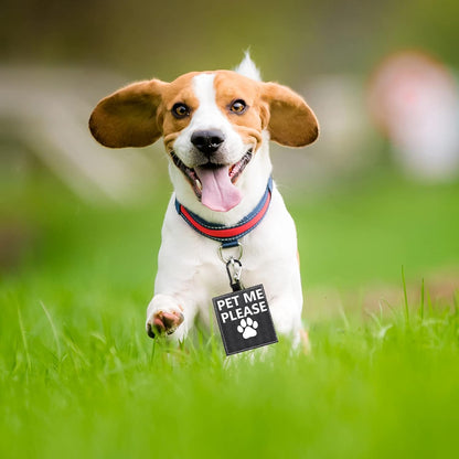 Funny Dog Leash Sleeve Pet Me Please Dog Leash Wrap Wrap Alert Hanging ID Patch Tag Pet Birthday Gift(Pet Me Please-Tag)