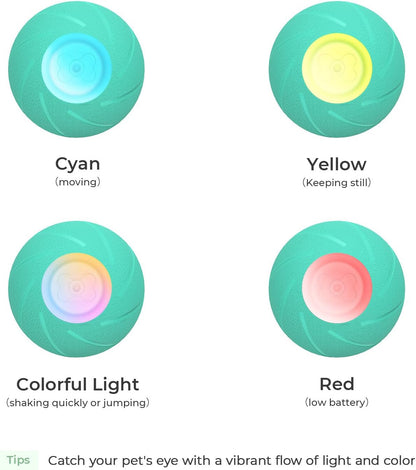 Interactive Dog Toys, Wicked Ball SE, 3 Interactive Modes,Enhanced Rubber Active Rolling Dog Toy with LED Lights for Small Medium Dogs, Motion-Activated Dog Stimulation Toy for Boredom Relief