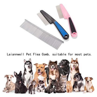 Cat Combs,Pet Comb Laiannwell Professional Grooming Comb for Dog/Cat/Small Pets(3 Packs)
