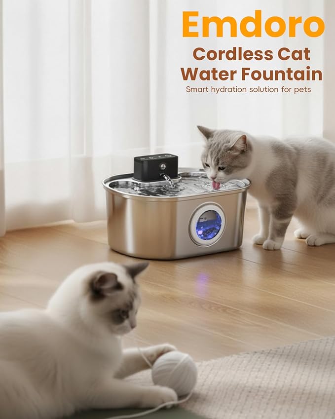 Cat Water Fountain Water Pump - Ultra Quiet Replacement Pump for 3.2L/108oz Cordless Cat Fountain Automatic Pet Water Dispenser