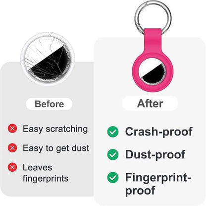 Case for AirTag 2nd Gen (2026) & 1st Gen, Silicone Holder Keychain Key Ring, Protective Cover for Apple for Air Tags, GPS Finder Accessories for Bags, Pets, Kids, Luggage, Hot Pink
