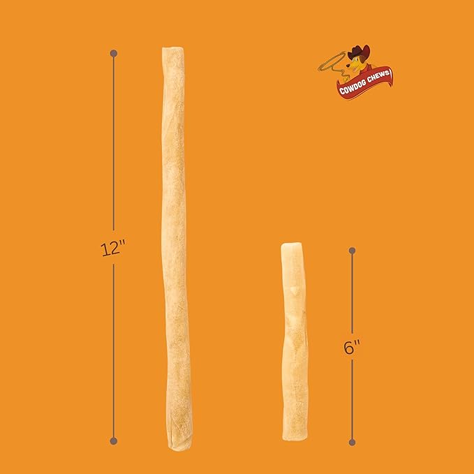Cowdog Chews Collagen Sticks 6" (10 Pack) - Odor-Free, All Natural Collagen Dog Chews for Healthy Joints, Skin & Coat. Best Rawhide and Bully Stick Alternative Filled with Beefhide Goodness.