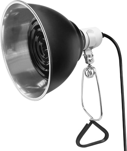 Large Caliber Reptile Lamp Cover Dome Supports Up to 250W, Diameter 7.0 Inch Heat Lamp/Light Fixture Dome Fit for E26 UVA/UVB Basking Bulbs, Perfectly Fit 250 watts Ceramic Heat Lamp
