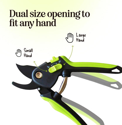 Ultra Sharp Pruning Shears Hedge Clipper – Cuts 3X Easier, Dual-Size Opening, Weak Hand Arthritis Clippers, Rust-Resistant Pruner, Effortlessly Cuts