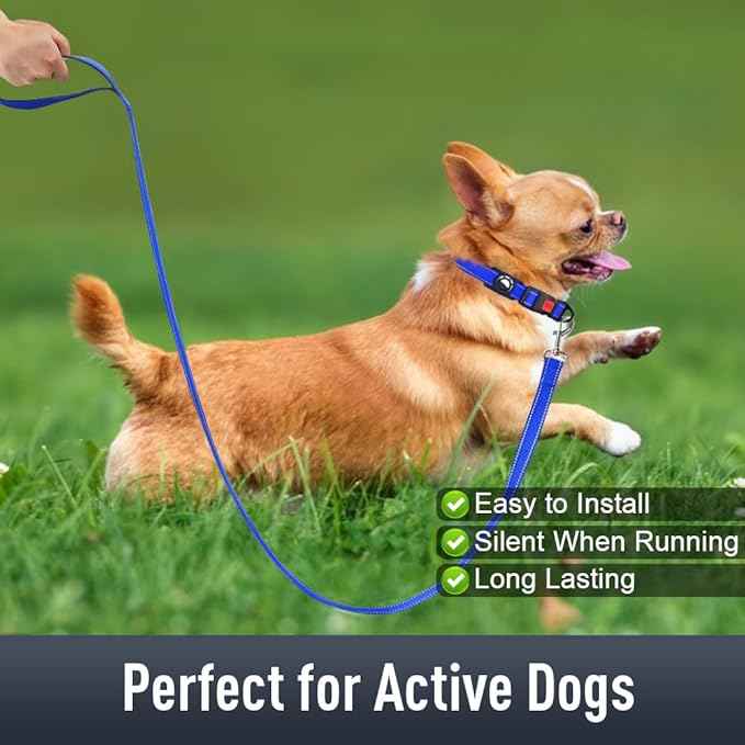 AirTag Dog Collar with AirTag Holder Compatible for Air Tag, Reflective Soft Padded, Safety Locking Buckle, Adjustable Nylon for Small Medium Large Dogs (NavyBlue,XS)