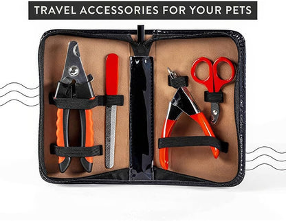 Pet Care Pedicure Kit for Dogs, Cats, Birds and Reptiles - Nail Clippers, File and Scissors Style Clippers Plus Case (3 Nail Clippers Plus Nail File)