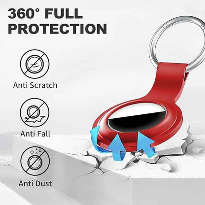 Case for AirTag 2nd Gen (2026) & 1st Gen, Silicone Holder Keychain Key Ring, Protective Cover for Air Tags, GPS Finder Accessories for Bags, Pets, Kids, Luggage, Black/Grey Blue/White/Red