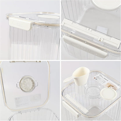 22 Lbs Airtight Rice Container with Cup, Clear Food Storage Container for Dry Food, 1 Pack