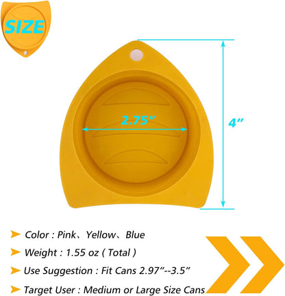 3 Pack Dog Cat Food Can Lids - Silicone Stretch Lids Covers for Pet Food Cans, Reusable Universal Size Fit Medium and Large Size Cans