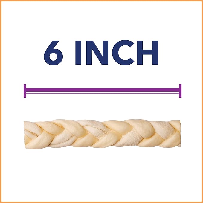 Pet Factory CareChewz Collagen 6-7" Skinny Braided Sticks Dog Chew Treats - Natural Flavor, 15 Count/1 Pack