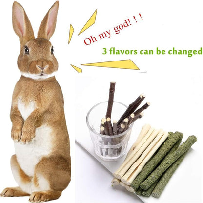 600g Guinea Pig and Rabbit Chew Toys - Sweet Bamboo and Timothy Apple Sticks for Healthy Teeth and Relaxation - Natural and Safe Guinea Pig Chew Toys