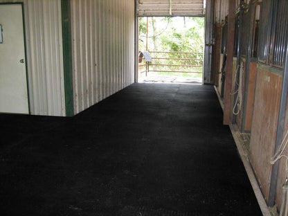 American Floor Mats - Horse/Stable Mats - Heavy Duty Stall Mats - Thick, Durable Rubber Flooring Solid Black 3/8" Thick - 4' x 50' Roll