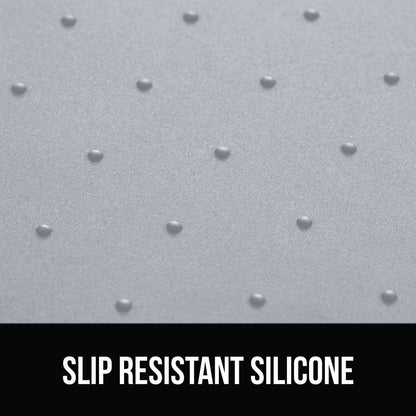 GORILLA GRIP 100% Waterproof Raised Edge BPA Free Silicone Pet Feeding Mat, Dog Cat Food Mats Contain Spills Protects Floors, Placemats for Cats, Dogs Water Bowl, Pets Accessories 28x18 Light Gray