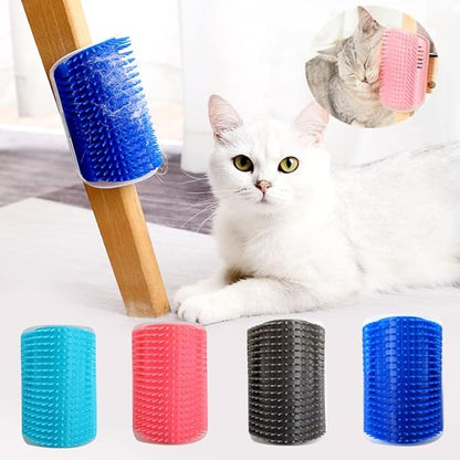 6 Pack Cat Self Groomer with Catnip Pouch Wall Corner Groomers Cat Face Scratcher Pet Grooming Brush Massage Combs for Short Long Haired Cats Fur Pets Dog Kitten Puppy