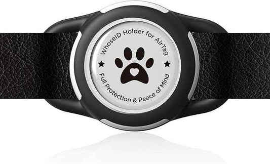 Airtag Dog Collar Holder, Durable & Lightweight Airtag Case, Slide-on Waterproof Protective Air Tag Holder for Dog Collar - for Dogs and Cats (Black, Small)
