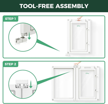 FXW AuraSpace Acrylic Indoor Unleashed Dog Playpen for Medium Dogs, 35 Inch, 6 Panels, White