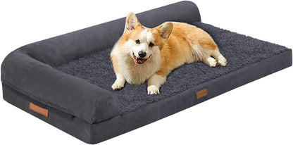 Small Orthopedic Dog Bed Couch With Waterproof and Removable Cover, Fluffy for Crate Sofa With Nonskid Bottom, Pet Bed for Dogs Up to 35lbs, 30" L x 20" W x 7" Th