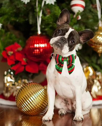 Lionet Paws Christmas Dog Collar with Bowtie, Dog Sailor Bow Collar with Metal Buckle for Dogs and Cats, Adjustable Comfortable Dog Collar Girl Gift, XS, Neck 8-12 in