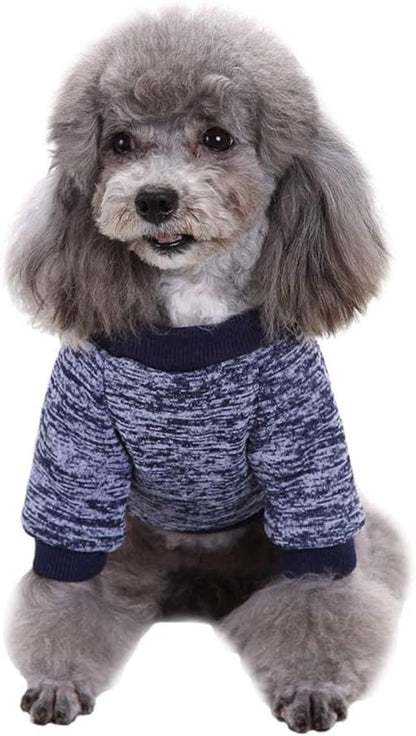 Jecikelon Dog Clothes Dogs Sweater Soft Puppies Clothing Winter Puppy Sweaters Warm Outfit for Dogs Small XXS XS Cat Apparel (X-Large, Navy Blue)