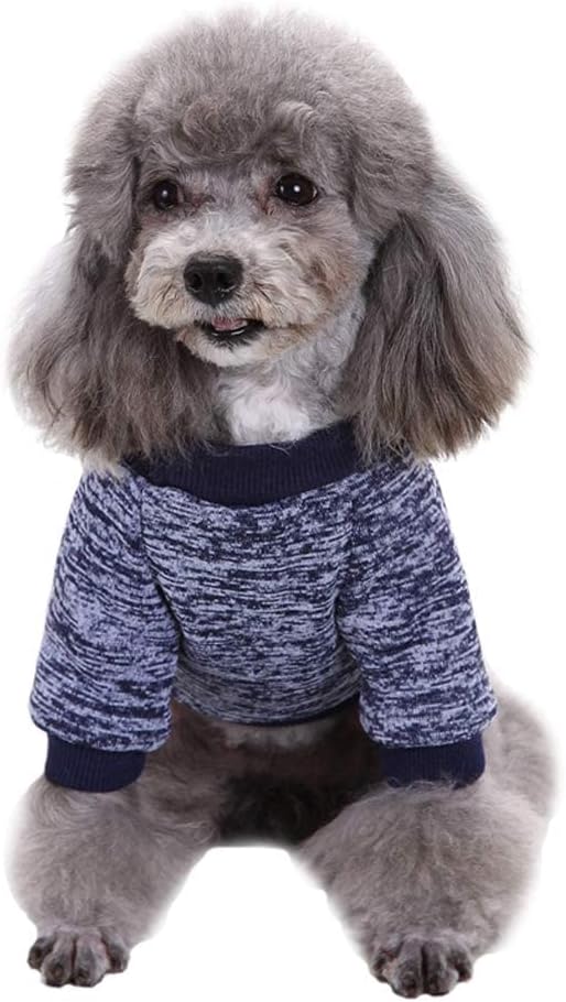 Jecikelon Dog Clothes Dogs Sweater Soft Puppies Clothing Winter Puppy Sweaters Warm Outfit for Dogs Small XXS XS Cat Apparel (Navy Blue, XXS)