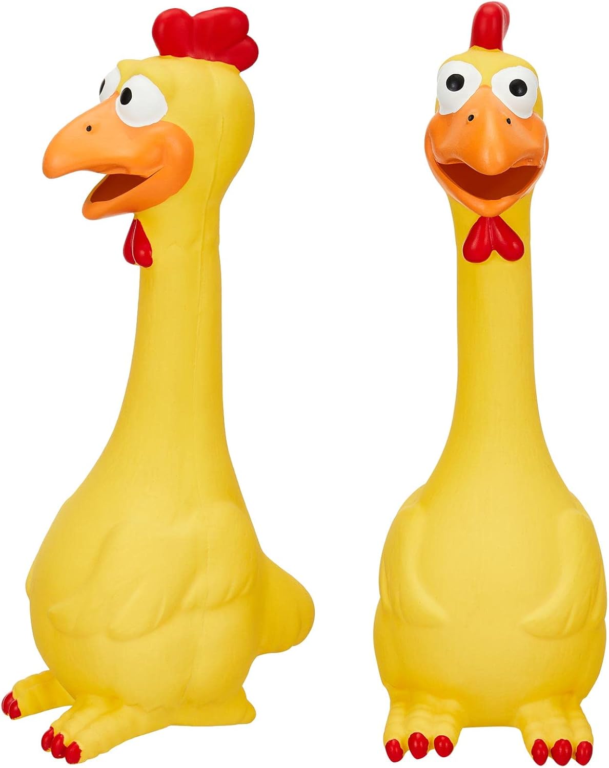 Hungdao 1 Pcs Horse Toys Latex Squeaky Squeeze Chicken Squeak Turkey Balls for Play Fake Screaming Chicken Toys for Horses Soccer Ball for Reduce Separation Anxiety Noise Maker (Yellow)