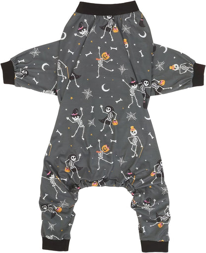 HDE Dog Pajamas One Piece Jumpsuit Lightweight Dog PJs Shirt for M-3XL Dogs Skeleton Bones - 3XL