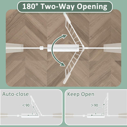 57.5"-62" Extra Wide Auto Closing Baby Safety Gate for Stairs & Doorways, Pressure Mounted No Drill Pet Gate with Walk-Through Door - Heavy Duty Childproof Gate for Toddlers, Kids, Dogs (White)