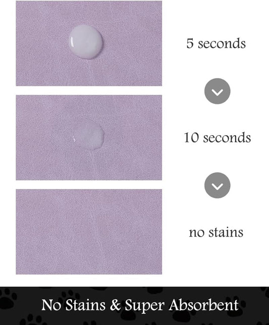 Pet Feeding Mat-Absorbent Dog Mat for Food and Water Bowl-No Stains Quick Dry Water Dispenser Mat-Dog Accessories Pet Supplies-Bowl for Messy Drinkers(Purple,12"x19"