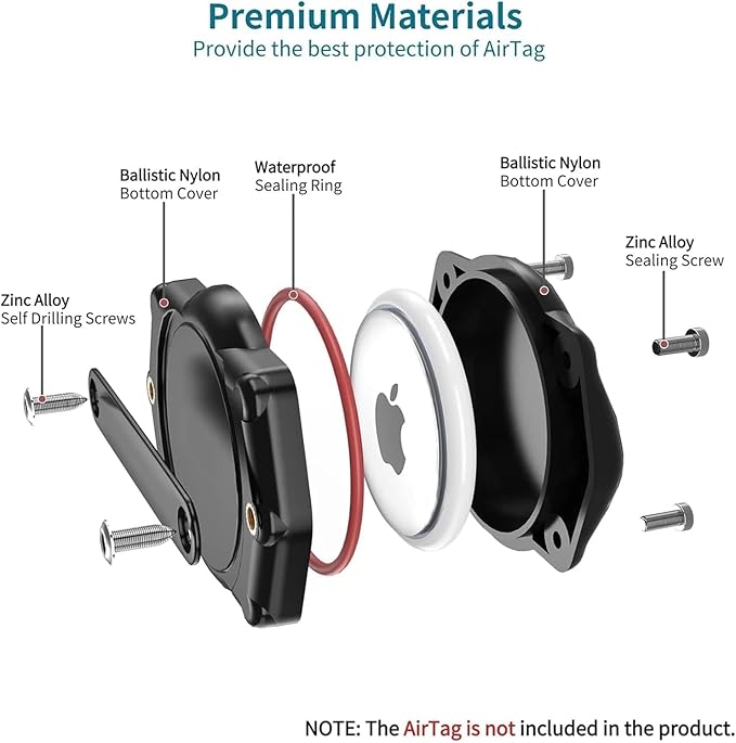 AirTag Dog Collar Holder, 100% Waterproof Air Tag Mount, Compatible with Apple Air Tag for Dogs & Cat Collars, Ultra-Durable Dog Collar AirTag Holder - Fits All Width Collars (1 Pack)